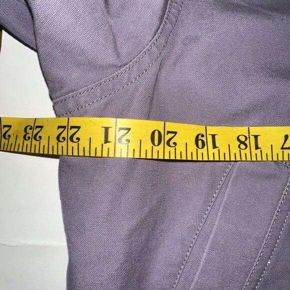 LL Bean Sherpa-Lined Chore Jacket Womens Med Purple Duck Canvas Barn Coat Cotton - Picture 4 of 14